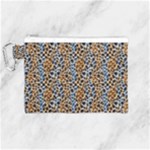 Blue Brown Leopard Canvas Cosmetic Bag (Medium)