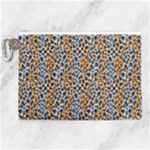 Blue Brown Leopard Canvas Cosmetic Bag (XL)