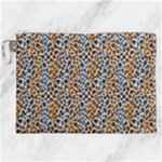 Blue Brown Leopard Canvas Cosmetic Bag (XXL)