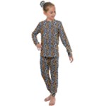 Blue Brown Leopard Kids  Long Sleeve Set 