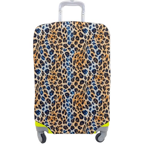 Blue Brown Leopard Luggage Cover (Large) from ArtsNow.com