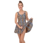 Blue Brown Leopard Inside Out Casual Dress