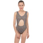 Blue Brown Leopard Center Cut Out Swimsuit