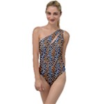 Blue Brown Leopard To One Side Swimsuit
