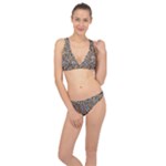 Blue Brown Leopard Classic Banded Bikini Set 
