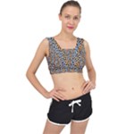 Blue Brown Leopard V-Back Sports Bra