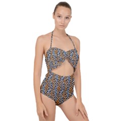 Scallop Top Cut Out Swimsuit 
