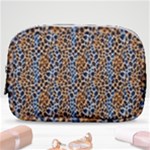 Blue Brown Leopard Make Up Pouch (Small)