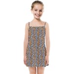 Blue Brown Leopard Kids  Summer Sun Dress