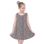 Blue Brown Leopard Kids  Summer Dress
