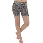Blue Brown Leopard Lightweight Velour Yoga Shorts