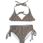 Blue Brown Leopard Kids  Classic Bikini Set