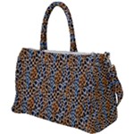 Blue Brown Leopard Duffel Travel Bag
