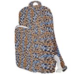 Blue Brown Leopard Double Compartment Backpack