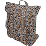 Blue Brown Leopard Buckle Up Backpack