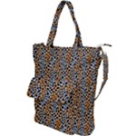 Blue Brown Leopard Shoulder Tote Bag
