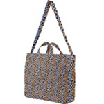 Blue Brown Leopard Square Shoulder Tote Bag