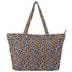 Blue Brown Leopard Full Print Shoulder Bag