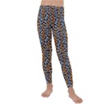Blue Brown Leopard Kids  Lightweight Velour Leggings