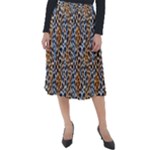 Blue Brown Leopard Classic Velour Midi Skirt 