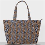 Blue Brown Leopard Back Pocket Shoulder Bag 