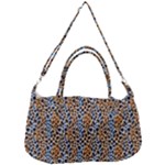 Blue Brown Leopard Removable Strap Handbag