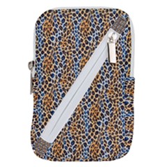 Blue Brown Leopard Belt Pouch Bag (Large) from ArtsNow.com