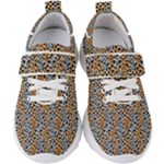 Blue Brown Leopard Kids  Velcro Strap Shoes