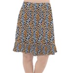 Blue Brown Leopard Fishtail Chiffon Skirt