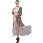 Blue Brown Leopard Maxi Chiffon Beach Wrap