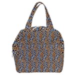 Blue Brown Leopard Boxy Hand Bag