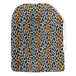 Blue Brown Leopard Drawstring Pouch (3XL)
