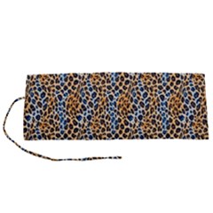 Blue Brown Leopard Roll Up Canvas Pencil Holder (S) from ArtsNow.com