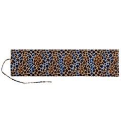 Blue Brown Leopard Roll Up Canvas Pencil Holder (L) from ArtsNow.com
