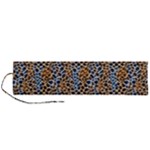Blue Brown Leopard Roll Up Canvas Pencil Holder (L)