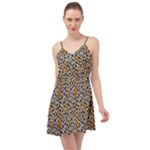 Blue Brown Leopard Summer Time Chiffon Dress