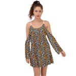 Blue Brown Leopard Boho Dress