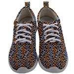 Blue Brown Leopard Mens Athletic Shoes