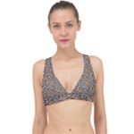 Blue Brown Leopard Classic Banded Bikini Top