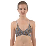 Blue Brown Leopard Wrap Around Bikini Top