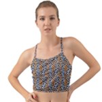 Blue Brown Leopard Mini Tank Bikini Top