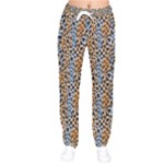 Blue Brown Leopard Women Velvet Drawstring Pants
