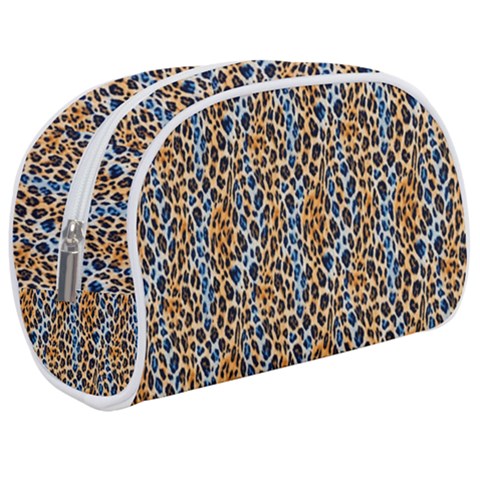 Blue Brown Leopard Make Up Case (Medium) from ArtsNow.com