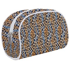 Blue Brown Leopard Make Up Case (Medium) from ArtsNow.com