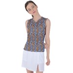 Blue Brown Leopard Women s Sleeveless Sports Top