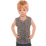 Blue Brown Leopard Kids  Sport Tank Top