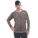 Blue Brown Leopard Men s Pique Long Sleeve T-Shirt