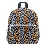 Blue Brown Leopard Kids  Age 5-10 Lightweight School Backpack with Side Pockets