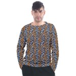 Blue Brown Leopard Men s Long Sleeve Raglan T-Shirt