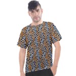 Blue Brown Leopard Men s Sport Top